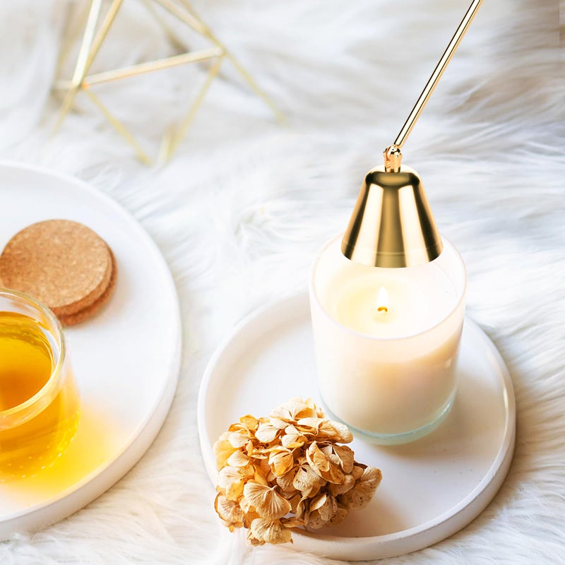 calary Candle Wick Trimmer  Candle Snuffer and Wick Dipper & Candle Accessory Set  3 in 1 Candle Care Kit for Candle Lover (Gold) - Image 4